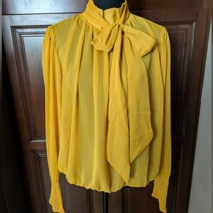 NWOT New York & Company Blouse with Bow XL